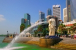Famous Merlion statue in Singapore