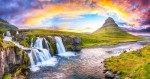 Kirkjufellsfoss waterfall, one of Iceland's most photographed destination